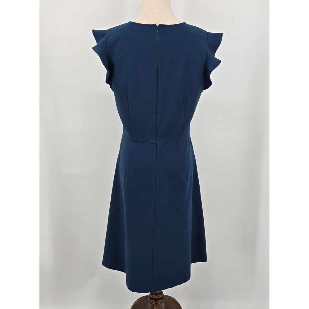 Loft Pencil Dress Women's 10 Teal Flutter Sleeves Pockets - Picture 3 of 7